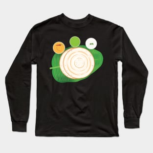 Masala Dosa Idli Churtney on Banana Leaf Indian Food Long Sleeve T-Shirt